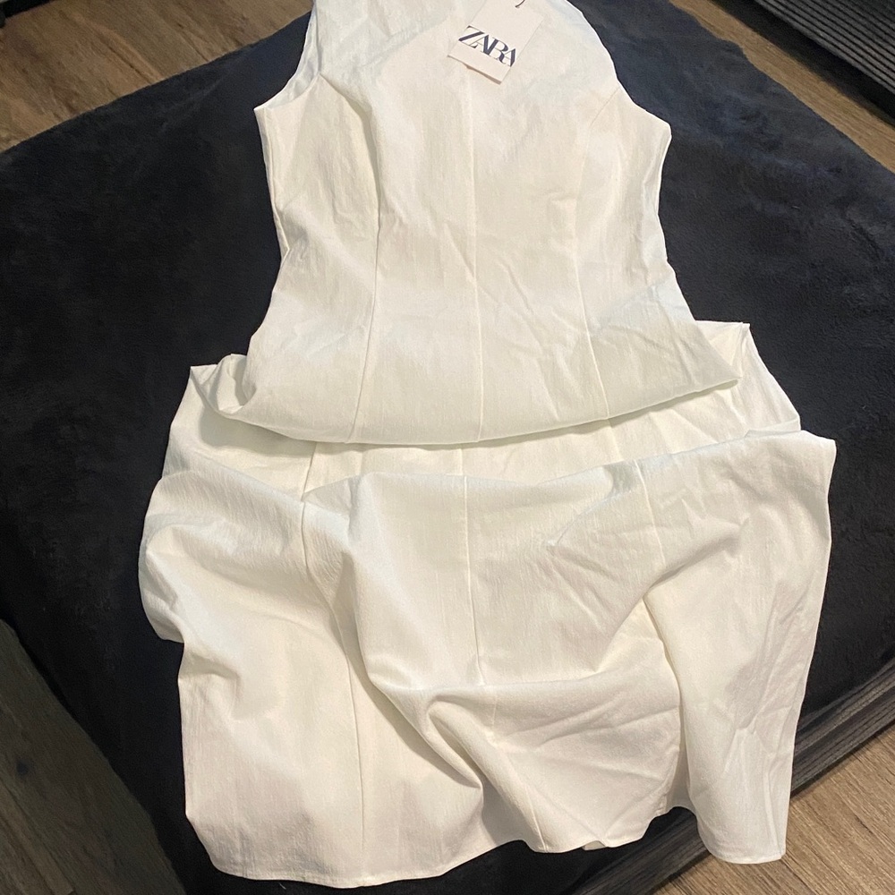 Zara Ivory Sleeveless Dress